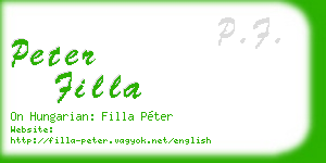 peter filla business card